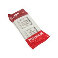 Горизонтальная рамка EKF Минск 2-местная белая Basic ERM-G-302-10