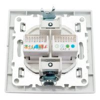 Розетка EKF Минск RJ-45+Phone СП белая  ERK00-135-10