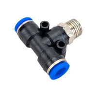 Фитинг Т-образный с наружной резьбой (8 мм; 1/4") для пластиковых трубок ROCKFORCE RF-SPB08-02(2071)