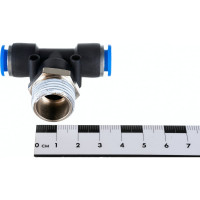 Фитинг Т-образный с наружной резьбой (10 мм; 1/2") для пластиковых трубок ROCKFORCE RF-SPB10-04(2074)