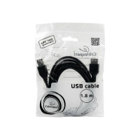 Кабель-удлинитель Cablexpert USB2.0 Pro AM/AF, 1.8м, экран, черный, пакет CCP-USB2-AMAF-6