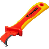 Диэлектрический нож электрика KRAFTOOL KN-7 с пяткой, изогнутый 45400
