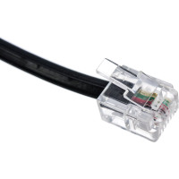 Кабель Cablexpert телефонный аппарат-розетка, 3 м, чёрный TC6P4C-3M-BK