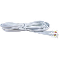 Кабель Cablexpert телефонный аппарат-розетка, 2 м, белый TC6P4C-2M