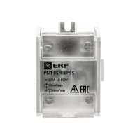 Распределительный блок EKF проходной, РБП 95, 1х95-4х16 мм2, 232/100А, PROxima RBP-95-100