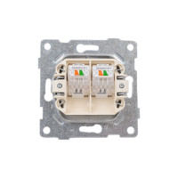 Механизм телефонной розетки GUSI ELECTRIC Ugra RJ12, двойной, СУ, серебро С11Т2-004