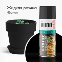 Краска для декоративных работ KUDO DECO FLEX жидкая резина чёрная KU-5302