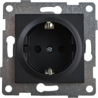 Механизм розетки GUSI ELECTRIC Ugra 1-ой с/з с з/ш, скрытая установка, 16А, 250В, графит С11Р4-010