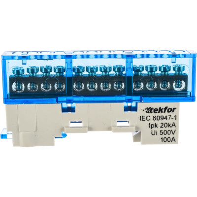 Tekfor Шина нулевая изолированная KSN-6-6x9-12 BLUE 06-07-002