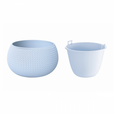 Prosperplast Кашпо для цветов SPLOFY BOWL DKSP370-656U голубой 2 предмета 9л DKSP370-656U