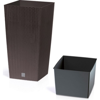 Prosperplast Кашпо для цветов RATO SQUARE DRTS325-440U венге 2 предмета 21 и 49л DRTS325-440U