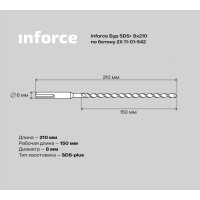 Inforce Бур SDS+ 8х210 по бетону 2X 11-01-542