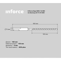 Inforce Бур SDS+ 5х160 по бетону 2X 11-01-533