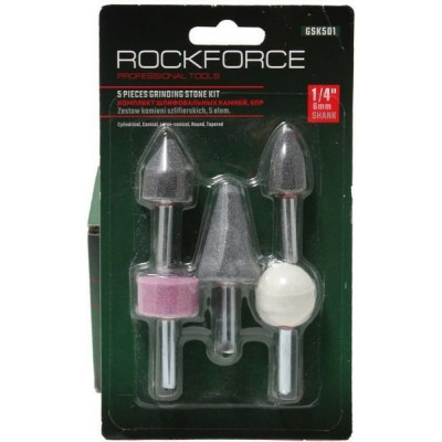 ROCKFORCE Набор камней абразивных, 5пр. хвостовик 6мм RF-GSK501