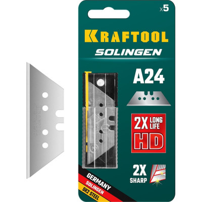 KRAFTOOL SG-A24 Лезвия трапециевидные, тип А24, 5 шт, 09625-S5_z02