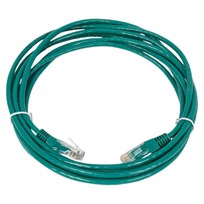 TWT Патч-корд RJ45-RJ45, 4 пары, UTP, категория 5е, 3 м, зелный, 45-45-3.0-GN