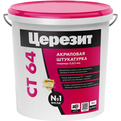 Церезит ШТУКАТУРКА АКРИЛ КОРОЕД 2,0 ММ CT 64 БАЗА 25 КГ 1/24 1119426