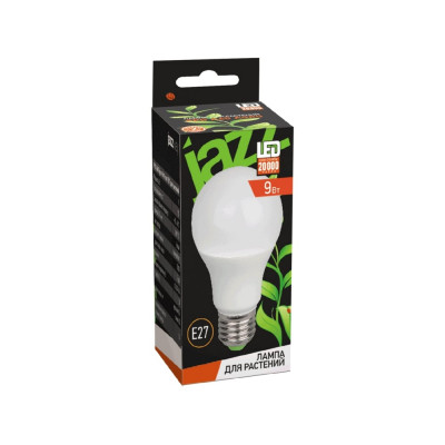 Jazzway Лампа PPG A60 Agro 9w FROST E27 IP20 для растений 5002395