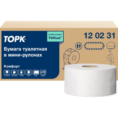 TORK Бумага туалетная 170 м Advanced 2-слойная белая 120231 22151 126502