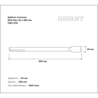 Gigant Зубило плоское SDS-Max 25x300мм GRD 2110