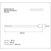Gigant Зубило плоское SDS-Max 50x400мм GRD 2112