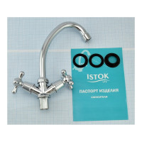 Istok Смеситель для мойки двуручный, крепление гайка 0402.713