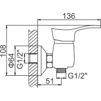 LEDEME Смеситель для душа Картридж д.35мм L2014-B 65703