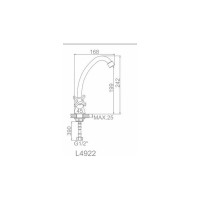 LEDEME Смеситель для кухни крест керамика гайка L4922 806886