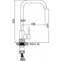 LEDEME Смеситель для кухни с гайкой, нержавейка, L74998A-4 65892