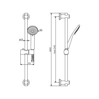 Душевой комплект Dorff Logic new лейка 3F, abc пластик, нержавеющая сталь D0103000SS
