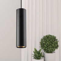 Подвесной светильник ЭРА PL1 GU10, BK 300, D80*300 мм, черный Б0041506