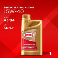 Моторное масло Sintec PLATINUM 7000 5W-40, SN/CF, синтетическое, 1 л 600138