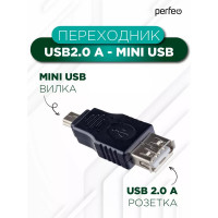 Переходник PERFEO USB2.0 A розетка - Mini USB вилка A7016 30 010 734