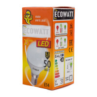 Светодиодная лампа ECOWATT P45, 230В, 5.3W, 2700K, E14, теплый белый свет, шарик 4606400419808