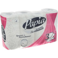Бумажное полотенце PAPIA 3 слоя, 4 рулона 1/7 100280 1015031480