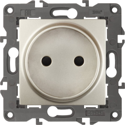 Розетка ЭРА 14210504 2P, 16A, 250В, IP20, Elegance, шампань Б0034287