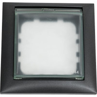 Универсальная защитная рамка с крышкой для выключателей и розеток LK Studio черный бархат 869108-1