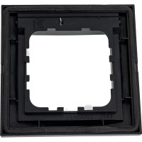 Универсальная защитная рамка с крышкой для выключателей и розеток LK Studio черный бархат 869108-1