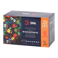 Гирлянда ЭРА ENIN3F Фонарики, LED, Нить, 3 м, мультиколор, 220V, IP20 Б0041897