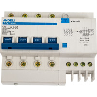 Дифференциальный автомат ANDELI DZ47LE-63 4P 10A 30mA тип AC х-ка С ADL02-009