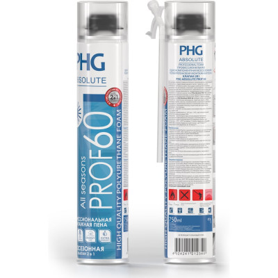 Профессиональная всесезонная монтажная пена PHG Absolute PROF 60 750 ml 242412