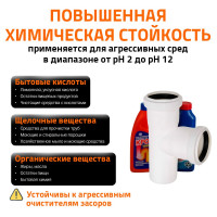 Канализационный тройник Ostendorf 45 градусов, 50х50 мм, белый 559620