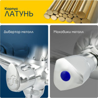 Ванно-душевой двуручный смеситель Eleanti 0402.886