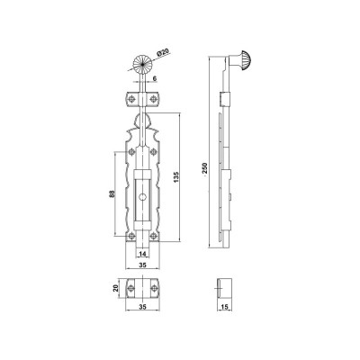 Задвижка Amig черная 410-250
