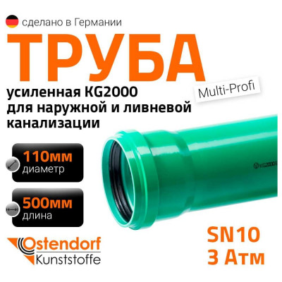Труба ливневой канализации Ostendorf 110х500 мм 770320