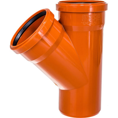 Двухраструбный тройник для наружной канализации Ostendorf 45 градусов, 110 мм 220300