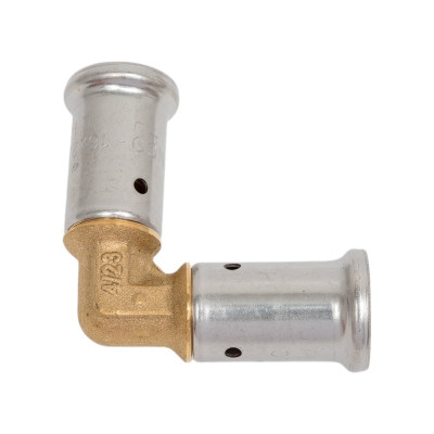 Угольник HENCO 90 град, латунь, пресс, 16x16, 1P-1616