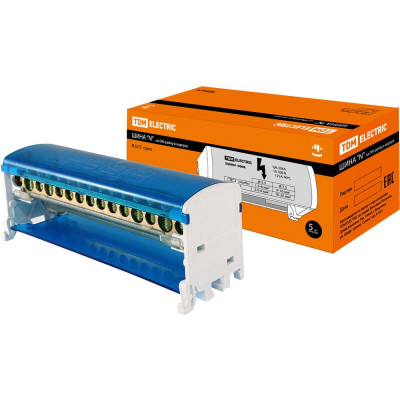 Шина "N" нулевая на DIN-рейку в корпусе 2х15 групп TDM ELECTRIC SQ0801-0008