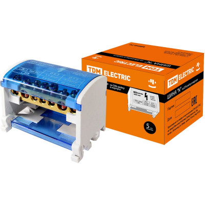 Шина TDM ELECTRIC N нулевая на DIN-рейку в корпусе 2х7групп SQ0801-0007