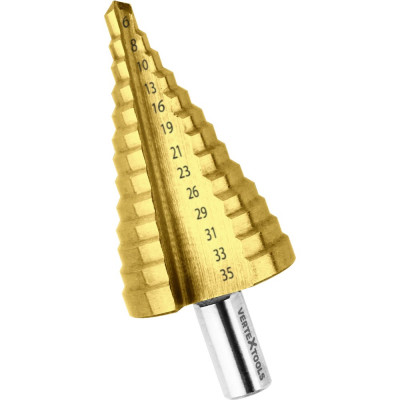 Сверло по металлу ступенчатое 6-35 мм vertextools 6-35